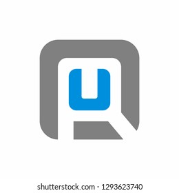UR or RU logo initial letter design template vector illustration