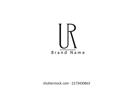 UR RU U R abstract vector logo monogram template