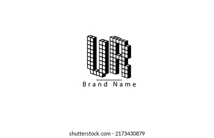 Plantilla de monograma del logotipo del vector abstracto de UR RU U R