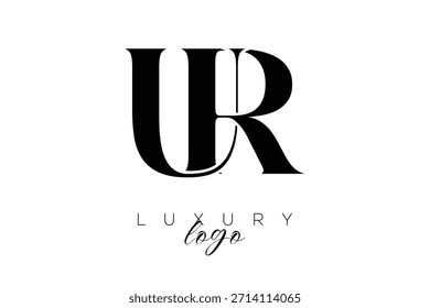Logotipo de tipografía de monograma de letra UR Serif para una identidad de marca de Premium elegante