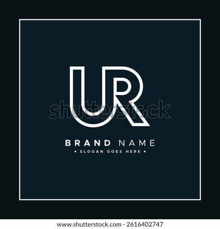 UR Vector Logo Template - Simple Icon for Initial Letter U and R Monogram