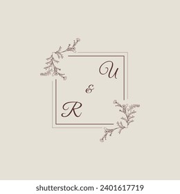 UR wedding line square monogram with high quality professional design that will print well