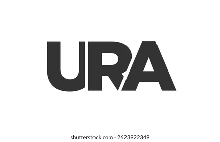 URA logo design template with strong and modern bold text. Initial based vector logotype featuring simple and minimal typography. Trendy company identity ideal for businesses brand presence.