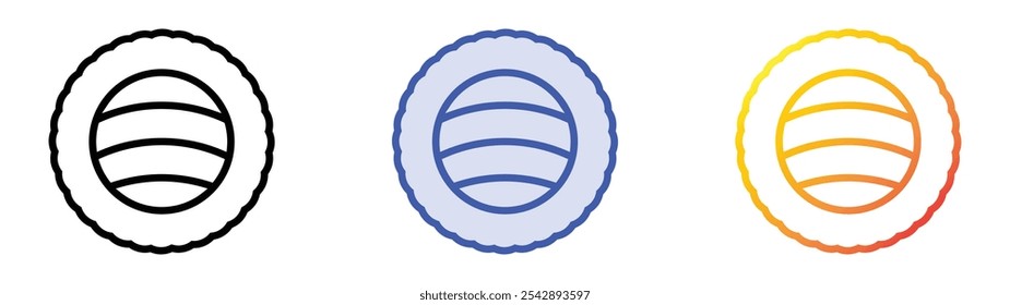 uramaki icon. Linear, Blue Fill and Gradient Style Design Isolated On White Background