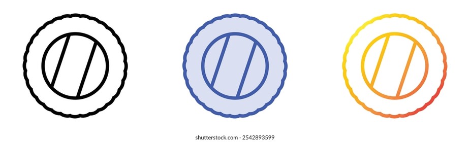 uramaki icon. Linear, Blue Fill and Gradient Style Design Isolated On White Background