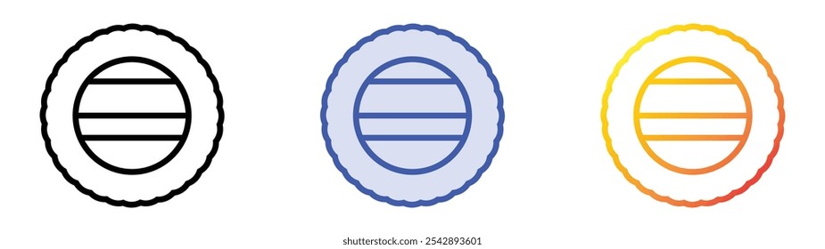 uramaki icon. Linear, Blue Fill and Gradient Style Design Isolated On White Background