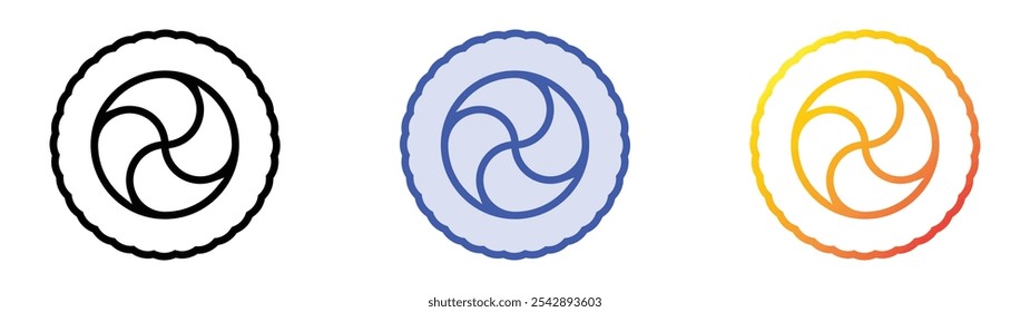 uramaki icon. Linear, Blue Fill and Gradient Style Design Isolated On White Background