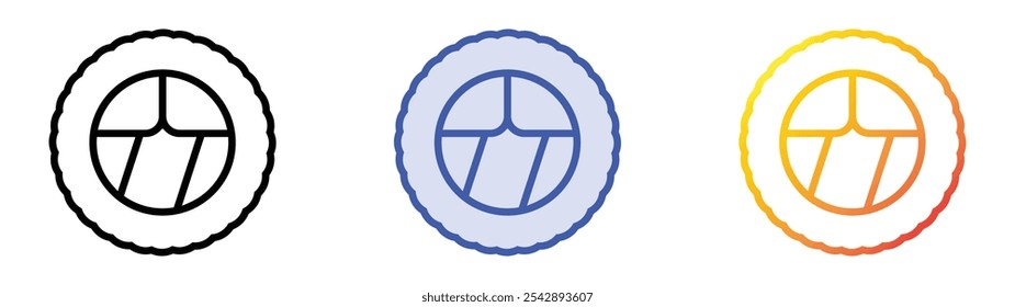 uramaki icon. Linear, Blue Fill and Gradient Style Design Isolated On White Background