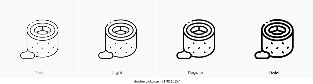 uramaki icon. Thin, Light Regular And Bold style design isolated on white background