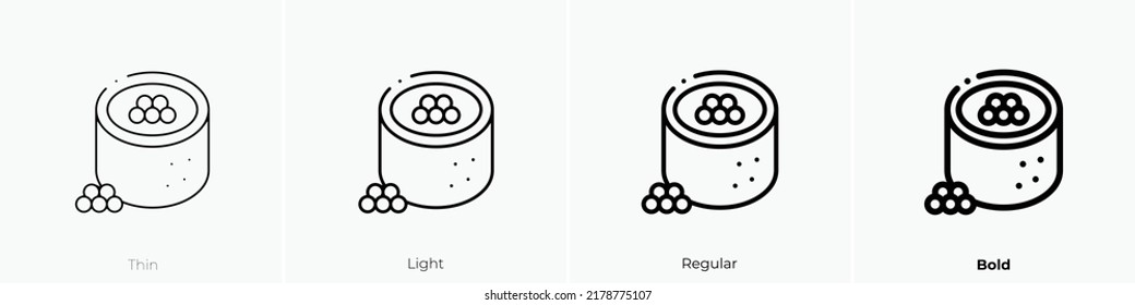 uramaki icon. Thin, Light Regular And Bold style design isolated on white background