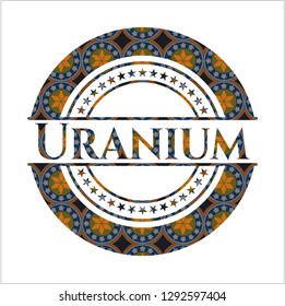 Uranium arabic emblem. Arabesque decoration.