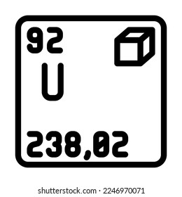 uranium chemical element line icon vector. uranium chemical element sign. isolated contour symbol black illustration