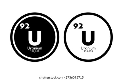 Uranium icon set. vector template illustration  for web design