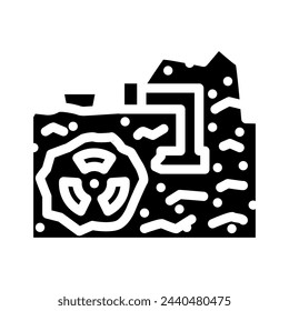 uranium mining nuclear energy glyph icon vector. uranium mining nuclear energy sign. isolated symbol illustration