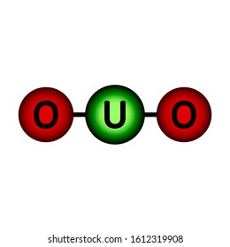Uranium Oxide Molecule Icon On White Background. Vector Illustration.
