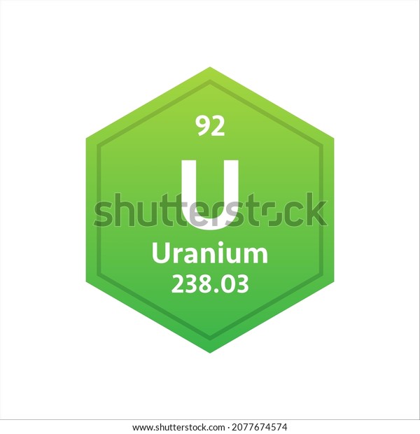Uranium symbol. Chemical element of the\
periodic table. Vector stock\
illustration