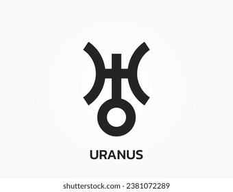 uranus astrology symbol. zodiac, astronomy and horoscope sign. isolated vector image in simple style
