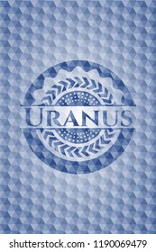 Uranus blue badge with geometric background.