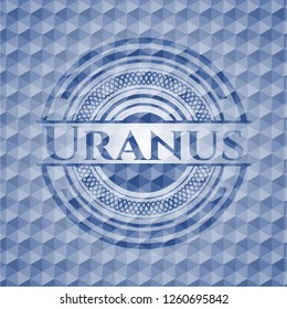 Uranus blue hexagon badge.