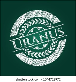 Uranus chalk emblem written on a blackboard
