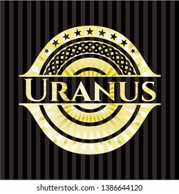 Uranus gold emblem or badge. Vector Illustration. Detailed.