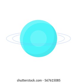 Uranus icon in cartoon style isolated on white background. Planets symbol stock vector illustration.