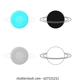 Uranus icon in cartoon style isolated on white background. Planets symbol stock vector illustration.