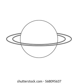 Uranus icon in outline style isolated on white background. Planets symbol stock vector illustration.