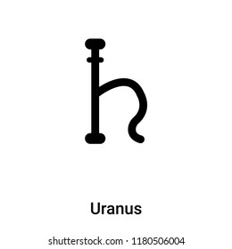 Uranus icon vector isolated on white background, logo concept of Uranus sign on transparent background, filled black symbol