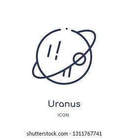 uranus icon from zodiac outline collection. Thin line uranus icon isolated on white background.