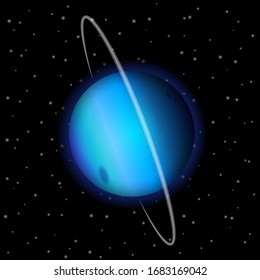 Uranus illustration on a starry background