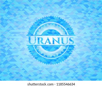 Uranus light blue emblem with mosaic background