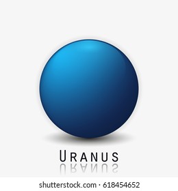 Uranus planet 3d vector illustration isolated on white background.