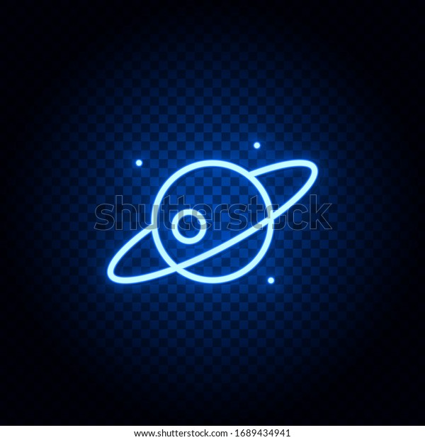 Uranus, planet blue neon icon - Vector.\
Spage concept vector\
illustration.