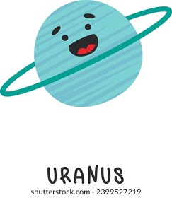 Uranus Planet Character Vector Illustration
