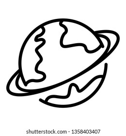 Uranus planet icon. Outline uranus planet vector icon for web design isolated on white background
