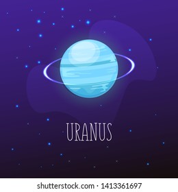 Uranus Planet On Space Star Background Stock Vector (Royalty Free ...