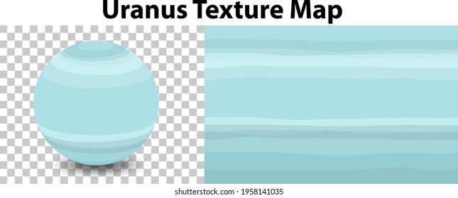 Uranus Planet On Transparent With Uranus Texture Map Illustration