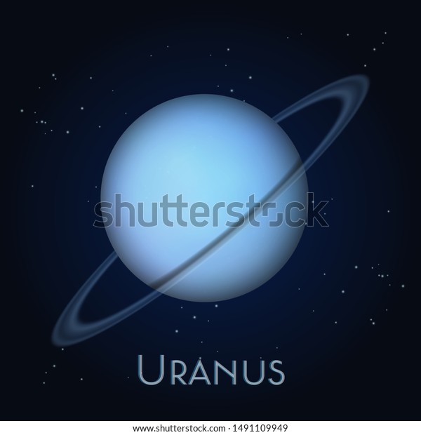 Uranus Planet Orbit Circle On Black Stock Vector Royalty Free 1491109949