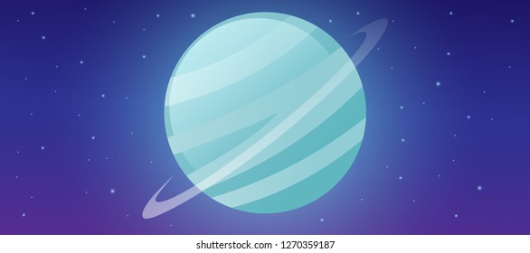 uranus planet orbiting solar system vector design illustration