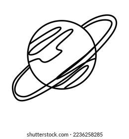 Uranus Planet outline icon, vector illustration in trendy style, isolated on white background. Editable graphic resources for many purposes. Linear icons of Planets on solar system