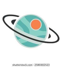 Uranus planet rings space astronomy isolated illustration