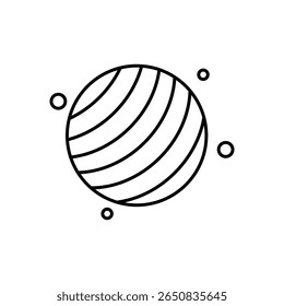 Planeta de Urano com ícone de linha de satélite