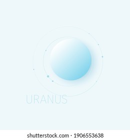 Uranus planet with satellites orbit. Vector illustration.