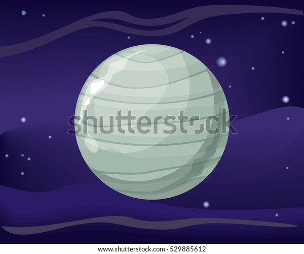 Uranus planet. Seventh planet from Sun. It has\
third largest planetary radius and fourth planetary mass in Solar\
System. Outer space, galaxy and earth. Astronomy science aspect.\
Universe. Vector