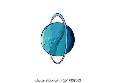 Uranus Planet Space Object Vector Illustration 