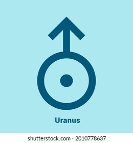 Uranus. Planet symbol. Vector color sign. Astrological calendar. Jyotisha. Hinduism, Indian or Vedic astrology