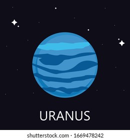 Uranus Planet Vector Illustration . Is The Seventh Planet From The Sun