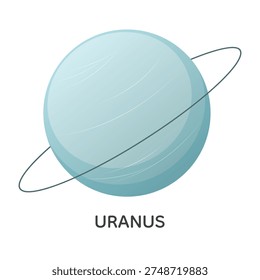Uranus planet vector illustration. Solar system space object
