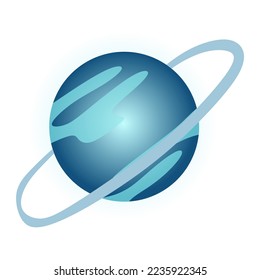 Uranus planet vector illustration in trendy flat cartoon design style, isolated on white background. The best Editable graphic resources for many purposes. Planets on solar system.